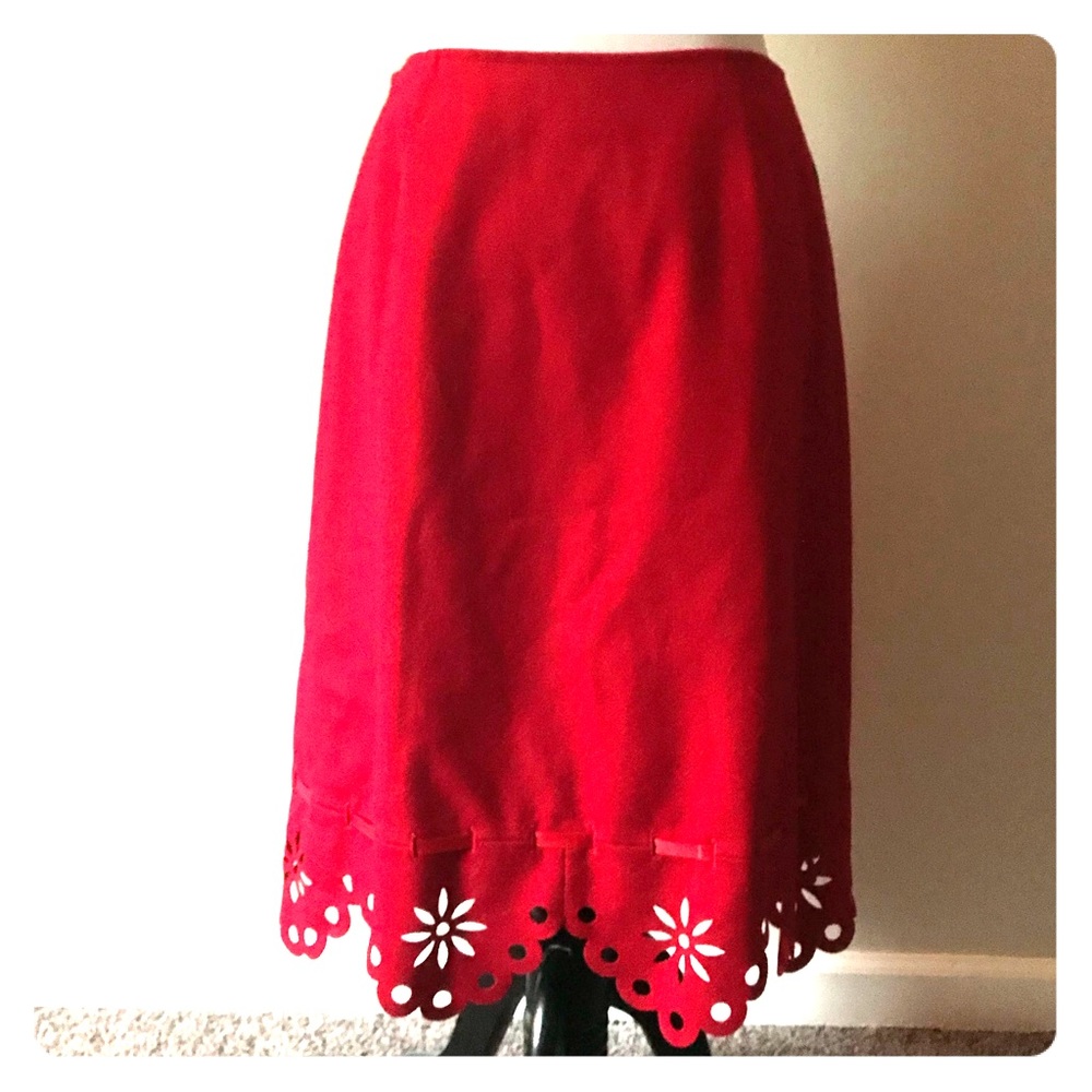 Moschino Jeans red wool skirt